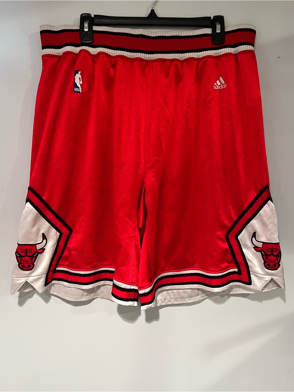 adidas Red Basketball Shorts with White Logo